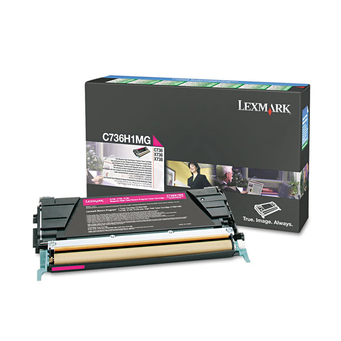 Lexmark C736H1MG Return Program High-Yield Toner, 10,000 Page-Yield, Magenta