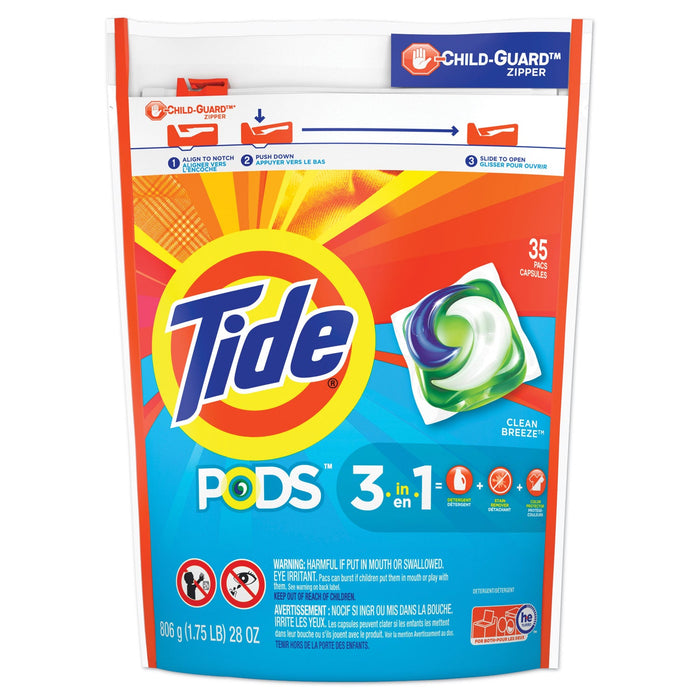 Tide Pods, Laundry Detergent, Clean Breeze, 35/Pack