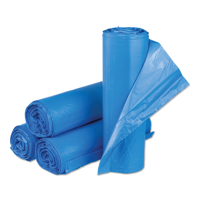 Inteplast Group High-Density Commercial Can Liners, 33 gal, 14 microns, 30" x 43", Blue, 250/Carton
