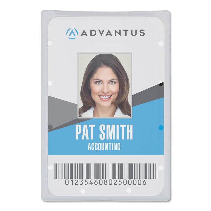 Advantus Clear ID Card Holder, Horizontal, Clear 2.31" x 3.69" Holder, 2.13" x 3.38" Insert, 25/Pack
