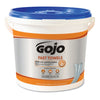 GOJO FAST TOWELS Hand Cleaning Towels, 9 x 10, Fresh Citrus, Blue, 225/Bucket, 2 Buckets/Carton