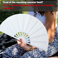 GeGeYa 13inch Large Rave Popping Hand Fans Foldable White 2 Packs by Deal US