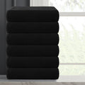 CASA COPENHAGEN Popcorn Textured Cotton Bath Towel Set Black 24x48 6pc by Deal US