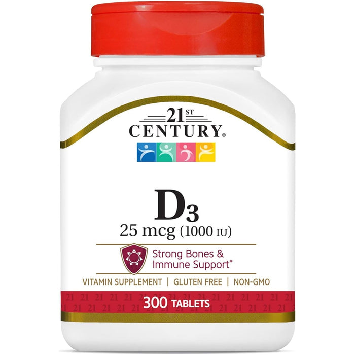 21st Century D3 1000 IU Tablets, 300 Count by Pasteur Pharmacy