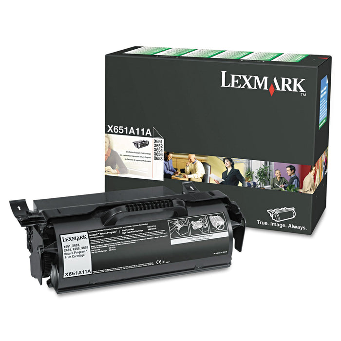 Lexmark X651A11A Return Program Toner, 7,000 Page-Yield, Black