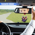 Butterfly Rearview Mirror Accessories - Cute Acrylic Hanging Charm, Flower Ornament Pendant for Car, Home Decoration, Keepsake, Christmas, Valentine's Day Gift (Purple&Pink)