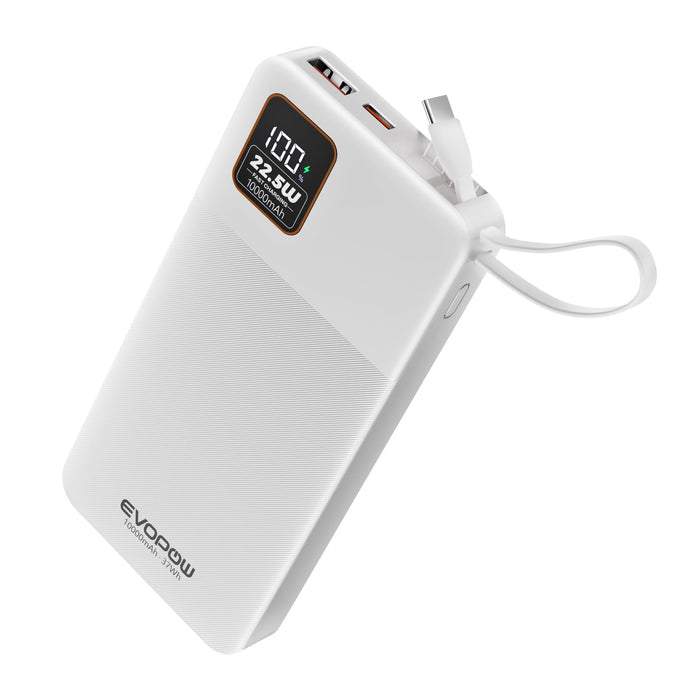 Power Bank, 10000Mah 22.5W Super Fast Charging Powerbank With Built-In Usb C In&