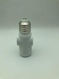 Figame E26/E27 3 Prong Light Bulb Socket Adapter Polarized White 2 Pack by Deal US