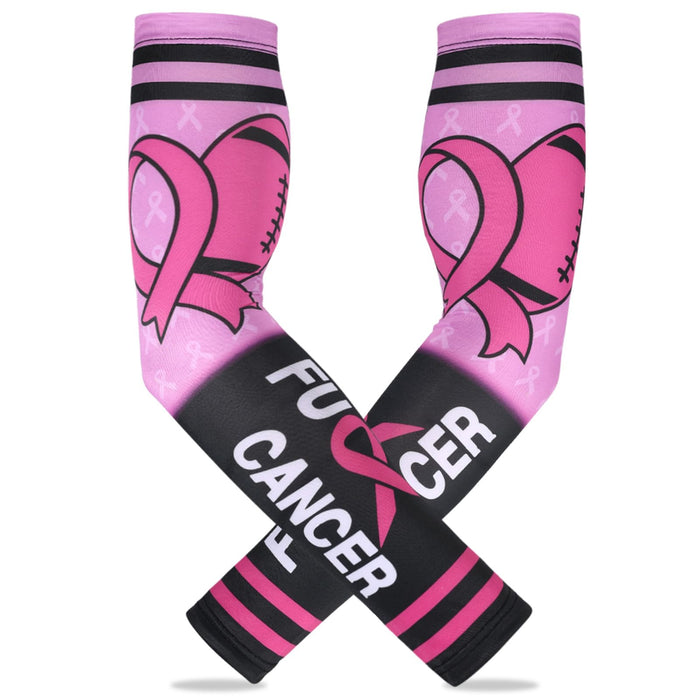 PABOBIT Breast Cancer Awareness Pink Ribbon Arm Sleeves Football 1 Pair Size by Deal US