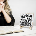 Inspirational Wood Sign Rustic Desk Decor Home Office Work Desk Accessories Decorative Motivational Christian Gifts Religious Bible Verse Faith Decorations Office Supplies Cubicle Decor Table Plaque