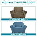 Flamingo P High Stretch Sofa Slipcover Armchair Cover Dusty Blue Size Small by Deal US