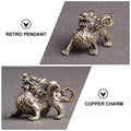 FAVOMOTO Retro Car Keychain Set 4Pcs Golden Brass Feng Shui Dragon Shape by Deal US