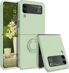 Silicone Case for Samsung Galaxy Z Flip 3 5G with Ring Matcha Green