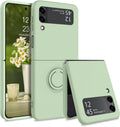 Silicone Case for Samsung Galaxy Z Flip 3 5G with Ring Matcha Green by Merch Section
