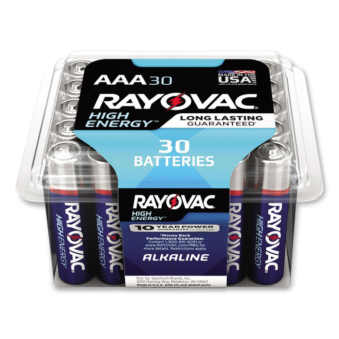 Rayovac High Energy Premium Alkaline AAA Batteries, 30/Pack