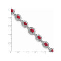 Genuine Red Ruby July Birthstone Silver Bracelet by Fine Color Jewels