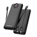 Bank,10000Mah 22.5W Max Portable Charger Built In Cables，4 Outputs 2 Inputs Exte