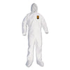 KleenGuard A30 Elastic Back and Cuff Hooded/Boots Coveralls, Large, White, 25/Carton
