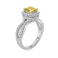 2.25Cttw Elongated Cushion Shaped Yellow Lab Grown Diamond (F/VS) Engagement Ring 14K Gold by Fine Color Jewels