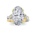 6.25Cttw Oval Shaped Lab Grown Diamond (F/VS) Bold Accented Engagement Ring in 14K Gold by Fine Color Jewels