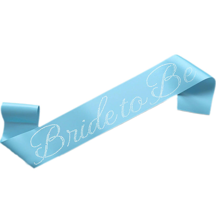 Vonlynfay Bride To Be Sash Blue White Wedding Letter Print Accessory by Deal US