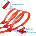 Aroono 500pcs 4in Red Nylon Zip Ties 40lb Strength UV Resistant by Deal US