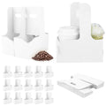 Bodaon 2 Cup Drink Carrier with Handle, 15 Pcs Kraft Paper Disposable by Deal US