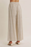 Gentle Breeze Floral Stripe Wide-Leg Pants With Pockets by Boutique 23