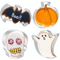 JOB JOL Halloween Cookie Cutters 4 PCS Ghost Pumpkin Bat Skull 3.5-4.5" by Deal US