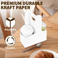 Bodaon 2 Cup Drink Carrier with Handle, 15 Pcs Kraft Paper Disposable by Deal US