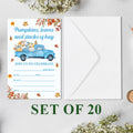 YGRBXJZD Fall Pumpkin Birthday Invitations Blue Truck 4x6 20 Sets Colorful by Deal US