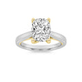 1Cttw Elongated Cushion Shaped Lab Grown Diamond Two Tone Cathedral Shank Solitaire Engagement Ring 14K Gold by Fine Color Jewels