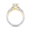 2.5Cttw Elongated Cushion Lab Grown Diamond(F/VS) Two Tone Cathedral Shank Solitaire Engagement Ring in 14K Gold by Fine Color Jewels