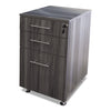 Safco Medina Laminate Pedestal, Left or Right, 3-Drawers: Pencil/Box/File, Legal/Letter, Gray Steel, 15.5" x 18.13" x 26.63"