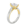 2Cttw Pear Shaped Lab Grown Diamond (F/VS) Two Tone Cathedral Shank Solitaire Engagement Ring 14K Gold by Fine Color Jewels