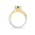 2Cttw Round Shaped Lab Grown Diamond (F/VS) Two Tone Cathedral Shank Solitaire Engagement Ring in 14K Gold by Fine Color Jewels