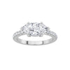 1.5Cttw Marquise Shaped Lab Grown Diamond (F/VS) East West Accented Engagement Ring in 14K Gold