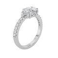 1.5Cttw Pear Shaped Lab Grown Diamond (F/VS) East West Accented Engagement Pave Ring 14K Gold by Fine Color Jewels
