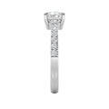 1.5Cttw Pear Shaped Lab Grown Diamond (F/VS) East West Accented Engagement Pave Ring 14K Gold by Fine Color Jewels
