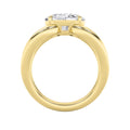 2Cttw Oval Shaped Lab Grown Diamond (F/VS) East West Solitaire Engagement Ring in 14K Gold by Fine Color Jewels