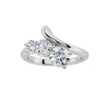 1.5Cttw Round Shaped Lab Grown Diamond (F/VS) Three Stone Engagement Ring 14K Gold by Fine Color Jewels