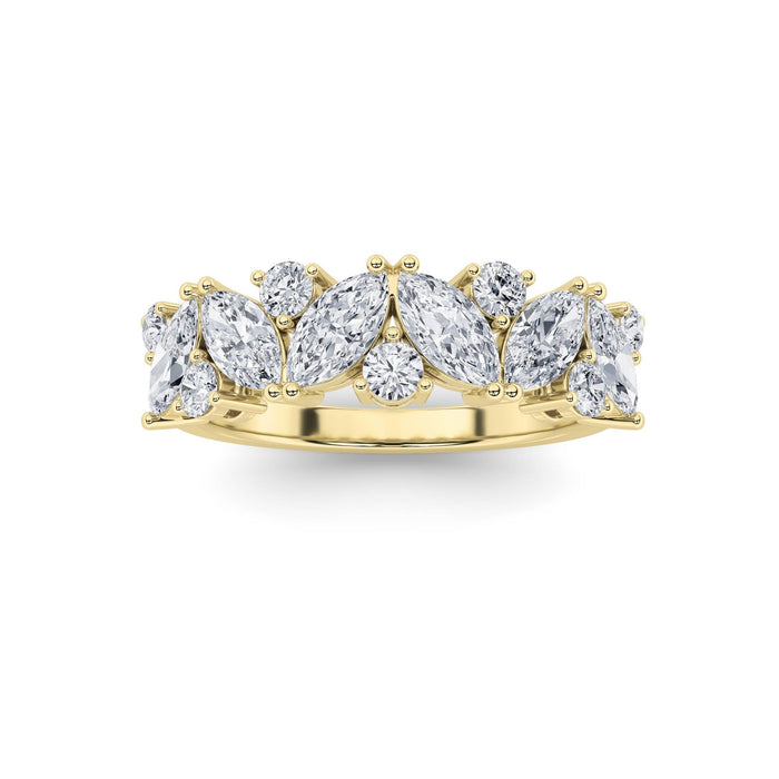 1.5Cttw Marquise Shaped Lab Grown Diamond (G/VS) Engagement Ring in 14K Gold by Fine Color Jewels