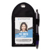 Advantus Badge Holder with Pen Loop, Vertical, Black 3.25" x 6" Holder, 2.75" x 3.5" Insert, 12/Box