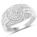 1.15 Carat Genuine White Diamond .925 Sterling Silver Ring by Bids.com