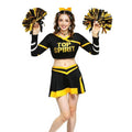 ROC PARTY Women Cheerleader Costume Yellow with Hairpins Pom Poms Size S by Deal US