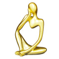 Lgmamob Thinker Gold Resin Decor Statue Small Sculpture Art Deco Figurine by Deal US