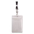 Advantus Resealable ID Badge Holders, J-Hook and 36" Lanyard, Vertical, Frosted 3.68" x 5" Holder, 2.38" x 3.75" Insert, 20/Pack