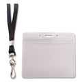 Advantus Resealable ID Badge Holders, J-Hook and 36" Lanyard, Horizontal, Frosted 4.13" x 3.75" Holder, 3.88" x 2.63" Insert, 20/Pack