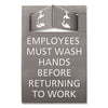 Advantus Pop-Out ADA Sign, Wash Hands, Tactile Symbol, Plastic, 6 x 9, Gray/White