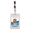 Advantus Resealable ID Badge Holders, J-Hook and 36" Lanyard, Vertical, Frosted 3.68" x 5" Holder, 2.38" x 3.75" Insert, 20/Pack